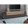 Modern TV-meubel zwart en hout 4 vakken 3 deuren 200cm Corona Low Cyt Kortingen