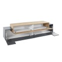 Moderne TV-meubel zwart en hout, 4 vakken, 3 deuren, 200 cm Corona Low Cyt Korting