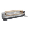 Moderne TV-meubel zwart en hout, 4 vakken, 3 deuren, 200 cm Corona Low Cyt Korting
