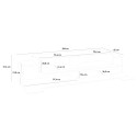 Moderne TV-meubel zwart en hout, 4 vakken, 3 deuren, 200 cm Corona Low Cyt Model