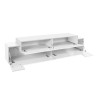 Witte TV-meubel 200cm met 4 open vakken en 3 deuren Corona Low Lacq Korting
