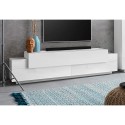 Witte TV-meubel 200cm met 4 open vakken en 3 deuren Corona Low Lacq Kortingen