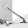 Witte TV-meubel 200cm met 4 open vakken en 3 deuren Corona Low Lacq Voorraad