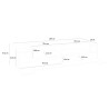 Witte TV-meubel 200cm met 4 open vakken en 3 deuren Corona Low Lacq Model