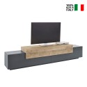 Modern design TV-meubel 240cm grijs en hout Corona Low Hound Verkoop