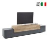 Moderne TV-meubel 240cm grijs en hout Corona Low Hound Verkoop