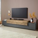 Moderne TV-meubel 240cm grijs en hout Corona Low Hound Aanbieding