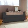 Zwarte en houten dressoir voor woonkamer, 200cm met 4 vakken, Corona Side Hound Kortingen