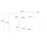 Zwarte en houten dressoir voor woonkamer, 200cm met 4 vakken, Corona Side Hound Voorraad