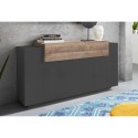 Moderne woonkamer dressoir met 3 vakken 160 cm zwart en hout Corona Side Hound Catalogus