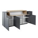 Moderne woonkamer dressoir met 3 vakken 160 cm zwart en hout Corona Side Hound Korting