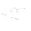 Moderne woonkamer dressoir met 3 vakken 160 cm zwart en hout Corona Side Hound Model