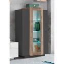 Moderne zwarte en houten hoge vitrine voor woonkamer 80x120cm Corona Hound Kortingen
