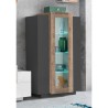 Moderne zwarte en houten hoge vitrine voor woonkamer 80x120cm Corona Hound Kortingen