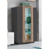 Zwart en hout hoge moderne vitrine voor woonkamer 80x120cm Corona Hound Kortingen
