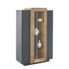 Moderne zwarte en houten hoge vitrine voor woonkamer 80x120cm Corona Hound Aanbod