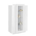 Witte moderne design vitrinekast woonkamer hoog 80x120cm Corona Lacq Aanbod