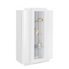 Witte moderne design vitrinekast woonkamer hoog 80x120cm Corona Lacq Aanbod