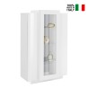 Witte moderne design vitrinekast woonkamer hoog 80x120cm Corona Lacq Verkoop