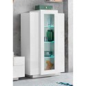 Witte moderne design vitrinekast woonkamer hoog 80x120cm Corona Lacq Kortingen