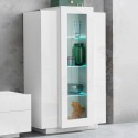 Witte moderne design vitrinekast woonkamer hoog 80x120cm Corona Lacq Aanbieding