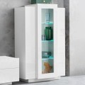 Witte moderne design vitrinekast woonkamer hoog 80x120cm Corona Lacq Aanbieding