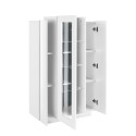 Witte moderne design vitrinekast woonkamer hoog 80x120cm Corona Lacq Korting