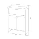 Buiten wasmeubel 55x34cm 2 deuren Pancrazio 5001PKC Negrari Korting