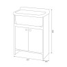 Buiten wasmeubel 55x34cm 2 deuren Pancrazio 5001PKC Negrari Korting