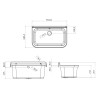 Buiten wasmeubel 55x34cm 2 deuren Pancrazio 5001PKC Negrari Kortingen