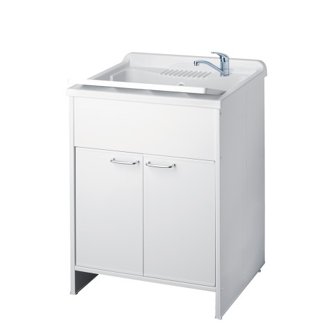 Negrari Mobiele Wasbak 60x60 cm met 2 Deuren en Plank 9007K Aanbieding