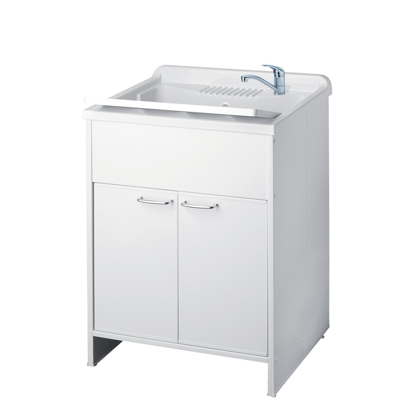 Negrari Mobiele Wasbak 60x60 cm met 2 Deuren en Plank 9007K Aanbieding