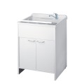 Negrari Mobiele Wasbak 60x60 cm met 2 Deuren en Plank 9007K Aanbieding