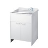 Negrari Mobiele Wasbak 60x60 cm met 2 Deuren en Plank 9007K Aanbieding