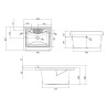 Negrari Mobiele Wasbak 60x60 cm met 2 Deuren en Plank 9007K Korting