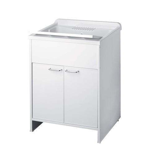 Mobiele wasbak voor bijkeuken met plank 2 deuren 60x50cm 9002K Negrari Aanbieding
