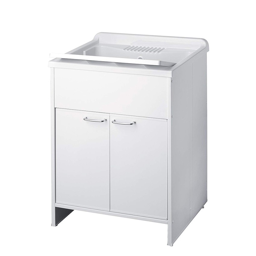 Mobiele wasbak voor bijkeuken met plank 2 deuren 60x50cm 9002K Negrari Aanbieding Mobiele wasbak voor bijkeuken met plank 2 deuren 60x50cm 9002K Negrari Aanbieding