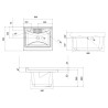 Mobiele wasbak voor bijkeuken met plank 2 deuren 60x50cm 9002K Negrari Korting