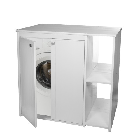 Witte PVC wasmachine ombouwkast voor buiten met 2 vakken 5012PRO Negrari Aanbieding