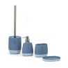 Badaccessoires zeepdispenser en tandenborstelhouder blauw Silk Verkoop
