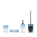 Badkameraccessoires zeephouder tandenborstelhouder toiletborstelhouder blauw glas Elba Verkoop