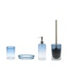 Badkameraccessoires zeephouder tandenborstelhouder toiletborstelhouder blauw glas Elba Verkoop