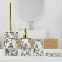 Set badkameraccessoires keramiek zeepdispenser tandenborstelhouder Floral Aanbieding
