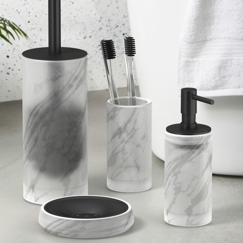 Badkameraccessoires zeephouder en tandenborstelhouder van matglas Marmor Aanbieding