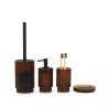 Set badkameraccessoires zeepschaal dispenser tandenborstelhouder glas Deco Catalogus