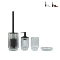 Set badkameraccessoires zeepschaal dispenser tandenborstelhouder glas Deco Aanbieding
