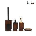 Set badkameraccessoires zeepschaal dispenser tandenborstelhouder glas Deco Verkoop
