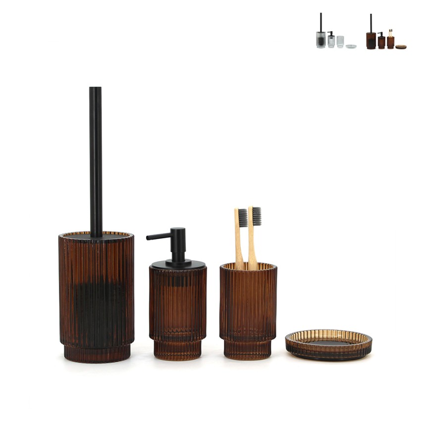Set badkameraccessoires zeepschaal dispenser tandenborstelhouder glas Deco Verkoop Set badkameraccessoires zeepschaal dispenser tandenborstelhouder glas Deco Verkoop