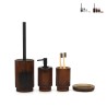 Set badkameraccessoires zeepschaal dispenser tandenborstelhouder glas Deco Verkoop