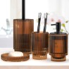 Set badkameraccessoires zeepschaal dispenser tandenborstelhouder glas Deco Korting